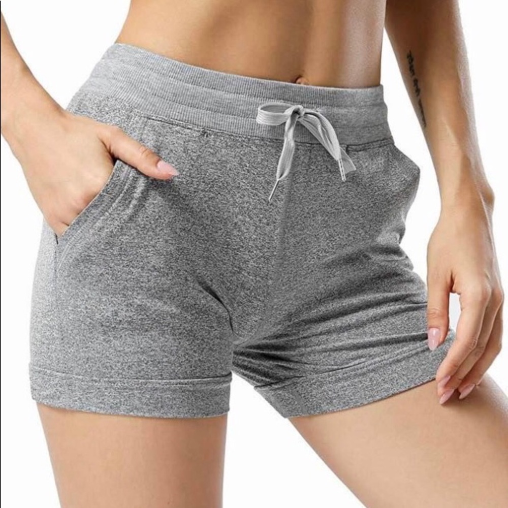 Women Casual Comfy Drawstring Elastic Waist Pocketed Shorts- XL